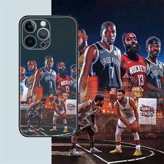 [Aimeidai] เคสโทรศัพท์มือถือ ซิลิโคน กันกระแทก พิมพ์ลายทีม NBA Superstar สําหรับ iPhone 14 13 12 11 Series