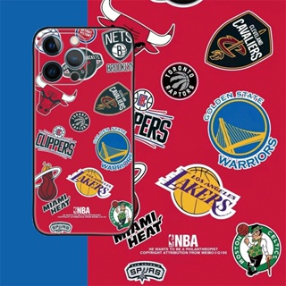 [Aimeidai] เคสโทรศัพท์มือถือ ซิลิโคน กันกระแทก ลายโลโก้ทีม NBA สําหรับ iPhone 14 13 12 11 Series