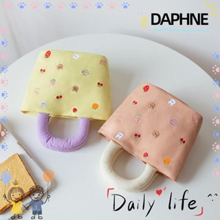 Daphne กระเป๋าถือ ปักลาย ความจุสูง แฮนด์เมด ขนาดเล็ก ใส่โทรศัพท์มือถือได้ สําหรับเด็กผู้หญิง