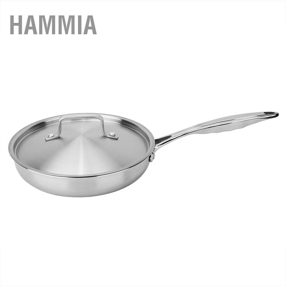 hammia-304-403-สแตนเลสสามชั้นแบนไม่ติดกระทะ-24-ซม-พร้อมฝาหม้อ