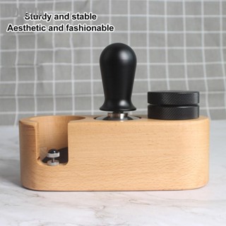 DDORIA ไม้กรองกาแฟ Tamper 3 หลุมป้องกันการลื่นไม้ MAT Stand Station ฐานไม้