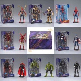 ใหม่ ฟิกเกอร์ The Avengers Iron Man Spider-Man God of Thundermk Captain America War Machine ขนาด 13 ซม. ของเล่นสําหรับเด็ก