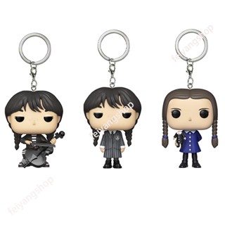 ใหม่ พวงกุญแจฟิกเกอร์ไวนิล รูปครอบครัว Funko POP The Addams ของขวัญวันพุธ