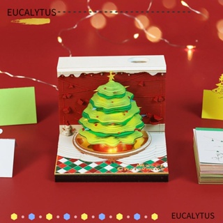 Eutus กระดาษโน้ตแกะสลัก ลายต้นคริสต์มาส สามมิติ สําหรับสํานักงาน
