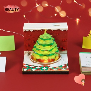 Beauty กระดาษโน้ตแกะสลัก ลายต้นคริสต์มาส สําหรับออฟฟิศ