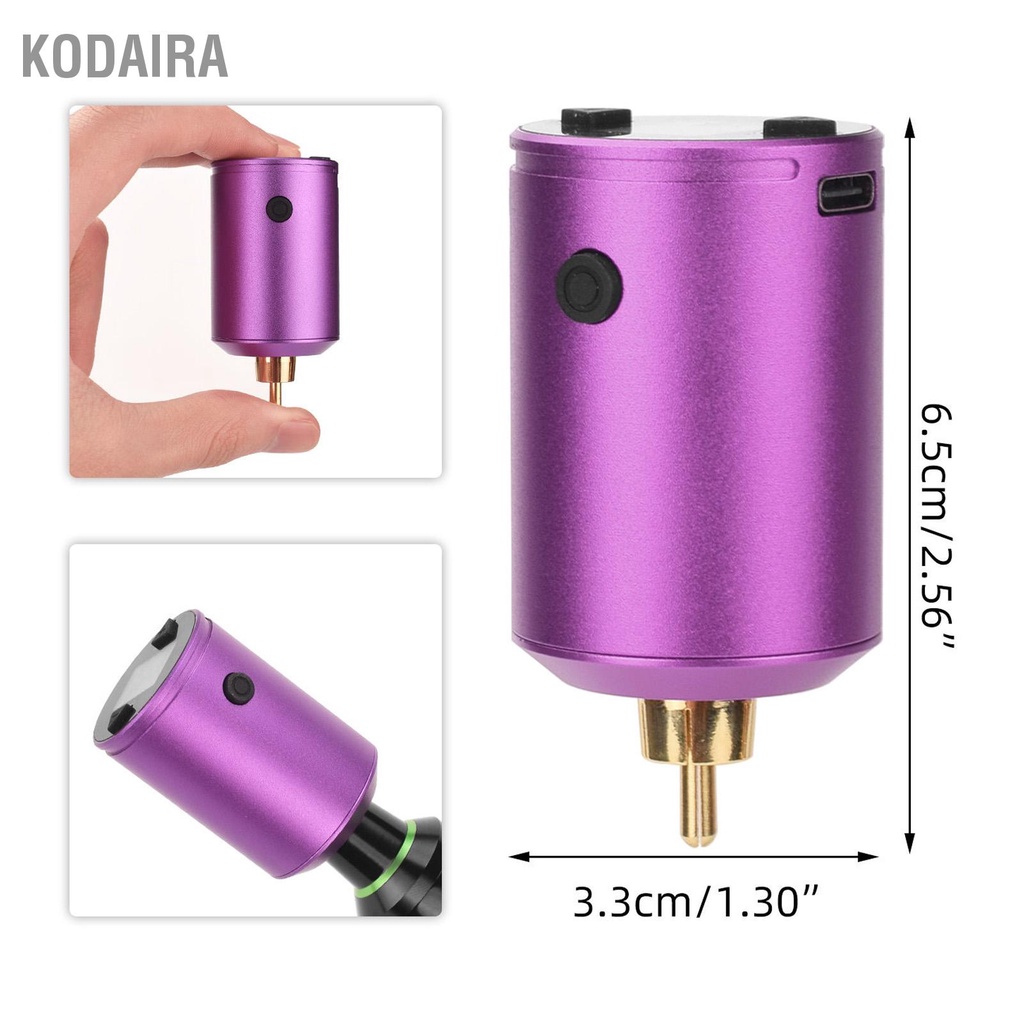 kodaira-1500mah-tattoo-power-supply-อินเทอร์เฟซ-rca-ไร้สายหน้าจอ-lcd-แบบชาร์จไฟได้-4-12v-แบตเตอรี่ปากกาสักแบบปรับได้
