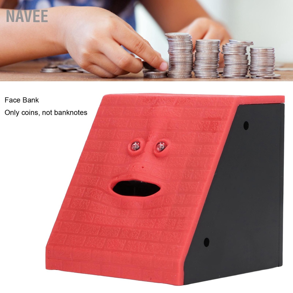 NAVEE Face Bank Chidren ตลกเหรียญกินเงินคอลเลกชัน Piggy ของขวัญวันเกิด