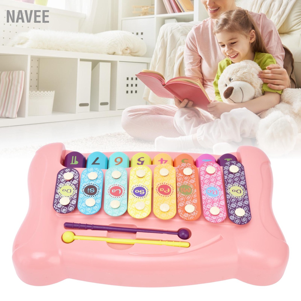 navee-เปียโนเด็กระนาดของเล่นหลากสีคีย์บอร์ดดนตรีระนาดเปียโนเครื่องมือการศึกษาสำหรับทารกเด็กวัยหัดเดิน