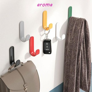 Aroma ตะขอแขวนหมวก ผ้าพันคอ เสื้อโค้ท ติดผนัง ประหยัดพื้นที่ หรูหรา หลากสี สําหรับตกแต่งห้อง 6 ชิ้น