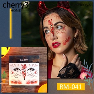 Cherry3 สติกเกอร์รอยสักชั่วคราว รอยแผลเป็นบนใบหน้าปลอม สําหรับเด็ก และผู้ใหญ่ 6 ชิ้น