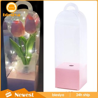 [Blesiya] กล่องของขวัญ ลายดอกไม้ พร้อมที่จับ สําหรับใส่ดอกไม้ 10 ชิ้น