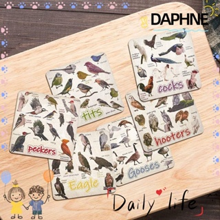 Daphne ที่รองแก้วกาแฟอะคริลิค ฉนวนกันความร้อน ลายนก 6 ชิ้น