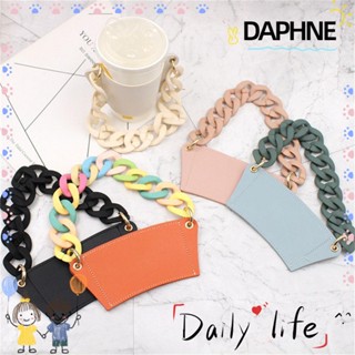 Daphne ที่วางแก้ว หนัง PU ถอดออกได้ พร้อมโซ่คล้องขวดน้ํา เป็นมิตรกับสิ่งแวดล้อม