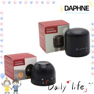 Daphne จุกปิดขวดไวน์แดง ซิลิโคน ABS กันรั่วซึม สีดํา สําหรับตกแต่งบ้าน 2 ชิ้น