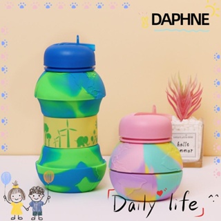 Daphne ขวดน้ําซิลิโคน แบบพับได้ กันรั่วซึม พร้อมคาราบิเนอร์ แบบพกพา 550 มล. สําหรับเล่นกีฬากลางแจ้ง