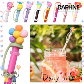 Daphne จุกปิดหลอดดูดน้ํา ซิลิโคน กันกระเด็น ใช้ซ้ําได้