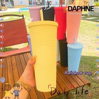 Daphne แก้วน้ําดื่ม แบบสองชั้น พร้อมหลอดดูด สีชมพู สําหรับตุ๊กตาบาร์บี้