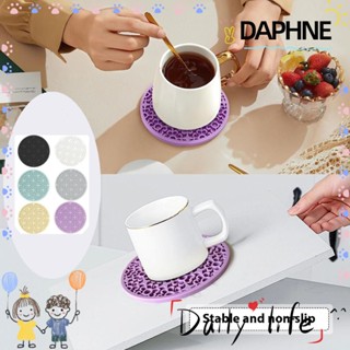 Daphne ที่รองแก้วซิลิโคน ทนความร้อนสูง ใช้ซ้ําได้ เส้นผ่าศูนย์กลาง 4 นิ้ว หลากสี 6 ชิ้น