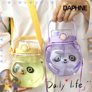 Daphne ขวดน้ําพลาสติก ลายการ์ตูนน่ารัก พร้อมหลอดดูด