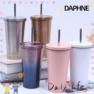 Daphne แก้วน้ําสุญญากาศ พร้อมหลอดดูด 500 มล. สําหรับเดินทาง