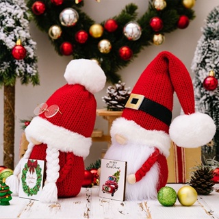 【Christmas】ใหม่ หมวกไม้ถัก รูปตุ๊กตา Rudolph สําหรับตกแต่งคริสต์มาส