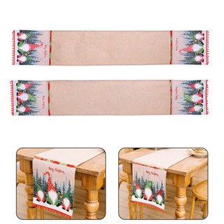 【Christmas】ผ้ากระสอบ ลายป่าไม้ คริสต์มาส สําหรับตกแต่งโต๊ะวิ่ง