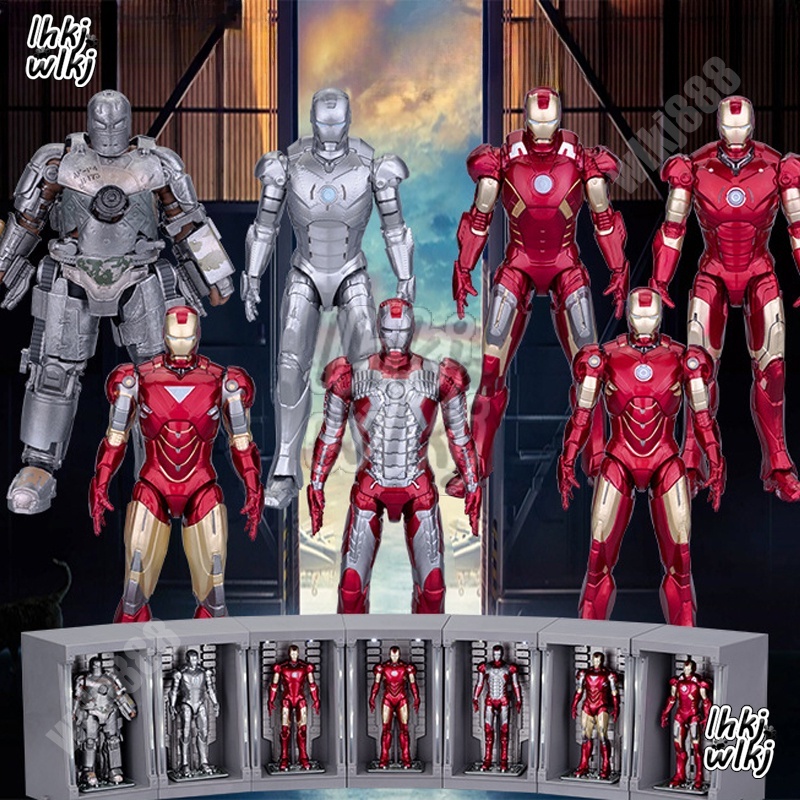 Zd ฟิกเกอร์ Iron Man Mark Marvel MK1-7 Lighting Mecha Warehouse สําหรับ ...