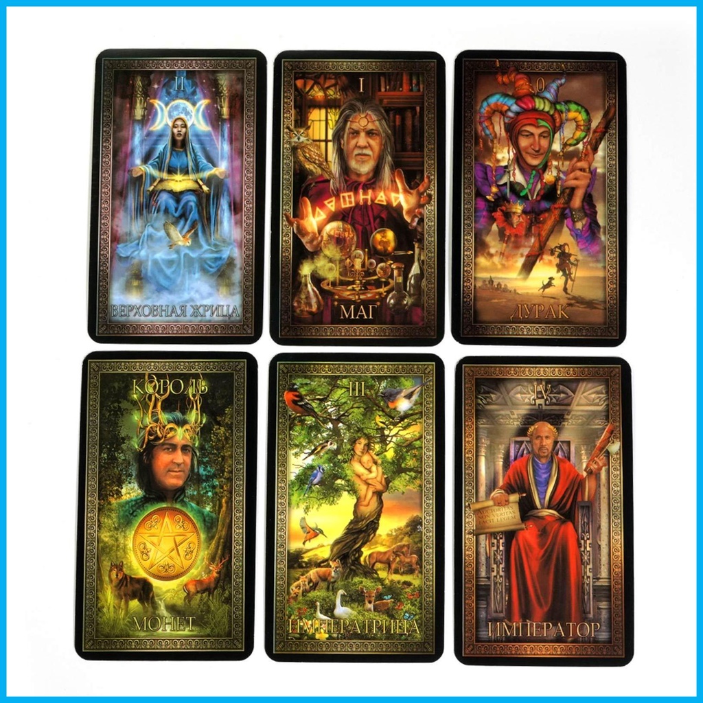 ไพ่ทาโรต์-oracle-decks-russian-edition-divination-cards-78-ใบ-พร้อมกระดาษคําแนะนํา-เกมกระดานโต๊ะ-hjuth