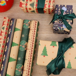 1 ชิ้น คริสต์มาส ห่อของขวัญ กระดาษ DIY บรรจุ กระดาษ งานเลี้ยงปีใหม่ ของขวัญ ตกแต่ง วินเทจ ห่อบรรจุภัณฑ์ อุปกรณ์กระดาษ