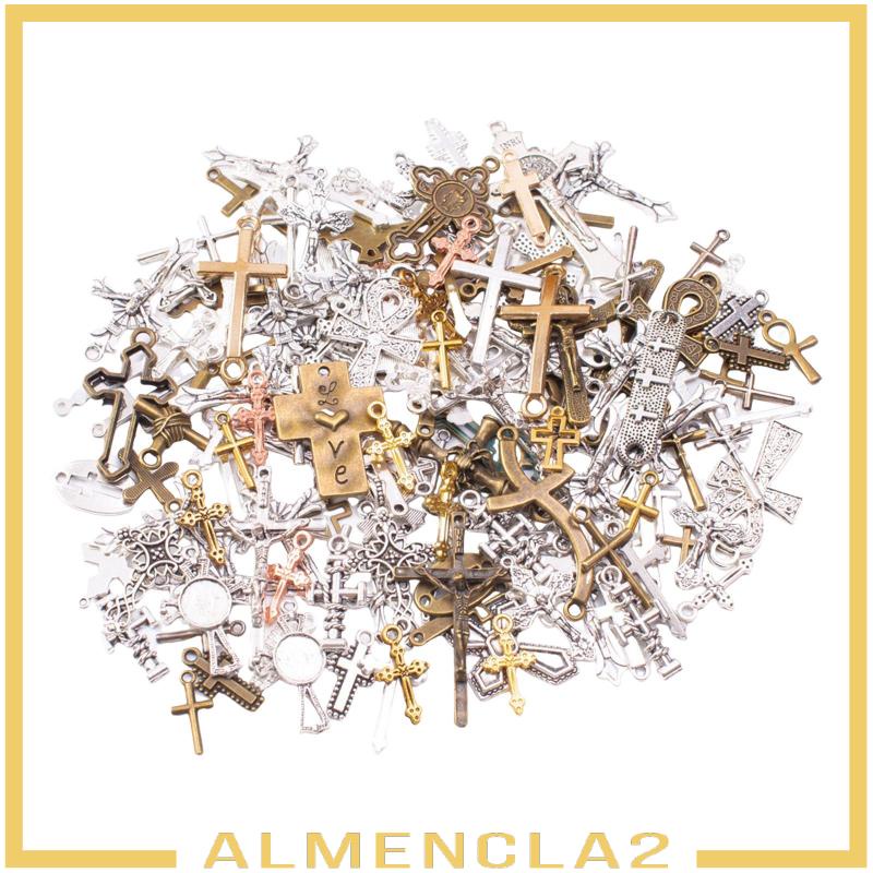 almencla2-จี้ไม้กางเขน-โลหะผสมสังกะสี-สําหรับทําเครื่องประดับ-พวงกุญแจ-สร้อยคอ-สร้อยข้อมือ-ต่างหู-diy-50-ชิ้น