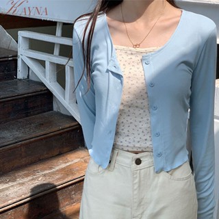 Kayna เสื้อแจ็กเก็ตคาร์ดิแกน แบบบาง สีแคนดี้ แบบเรียบง่าย สไตล์เกาหลี ฤดูใบไม้ร่วง สําหรับผู้หญิง