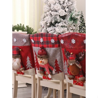 [EPAY] ผ้าคลุมโต๊ะ เก้าอี้ ลายซานตาคลอส สําหรับตกแต่งบ้าน สํานักงาน ปาร์ตี้