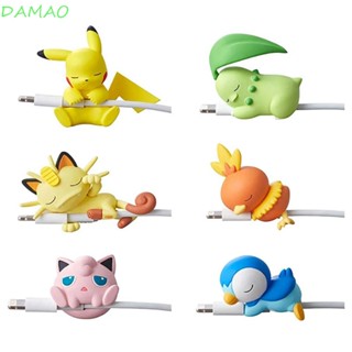 Damao ตัวถนอมสายชาร์จ สาย USB ลายปิกาจู โปเกม่อน สําหรับโทรศัพท์มือถือ หูฟัง