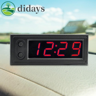 【DIDAYS Premium Products】3 in 1 นาฬิกาอิเล็กทรอนิกส์ โวลต์มิเตอร์ หน้าจอ LED 12V สําหรับรถยนต์