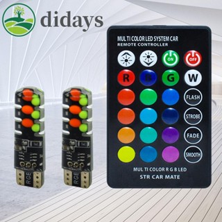 【DIDAYS Premium Products】ไฟหน้ารถยนต์ LED RGB T10 W5W พร้อมรีโมตคอนโทรล