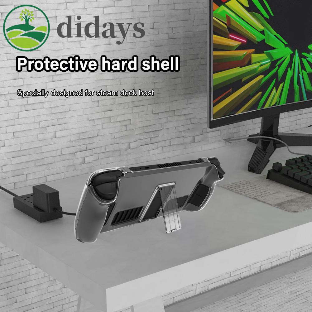 didays-premium-products-เคสคริสตัลใส-พร้อมขาตั้ง-สําหรับเกมคอนโซล-pc