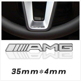 Mercedes Benz AMG สติกเกอร์อลูมิเนียม 3D สําหรับตกแต่งพวงมาลัยรถยนต์