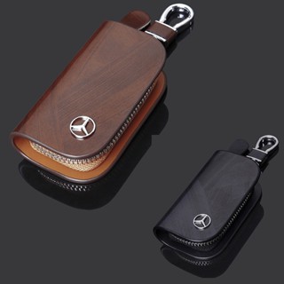 Mercedes-benz กระเป๋าใส่กุญแจรถ หนัง เคสรีโมทอัจฉริยะ Fob เคสพวงกุญแจ