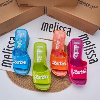 Barbie*Melissa รองเท้าส้นสูง พื้นหนา สีแคนดี้ แฟชั่นสําหรับผู้หญิง 2023