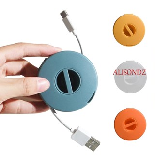 Alisondz ที่ม้วนเก็บสายเคเบิล สายข้อมูล แบบพกพา สายเคเบิล สายชาร์จ USB ออแกไนเซอร์