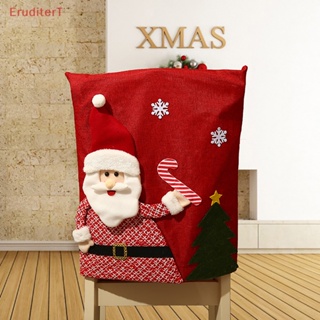 [EruditerT] ผ้าคลุมเก้าอี้ ลายสโนว์แมน ซานต้าคลอส สําหรับตกแต่งห้องครัว คริสต์มาส [ใหม่]