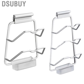Dsubuy 2/3 Layers Pot Lid Holder Drilling Free Wall Mounted Space Saving Kitchen Storage Rack Aluminium Cover Organizer