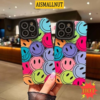 เคสโทรศัพท์มือถือ กันกระแทก กันฝุ่น ลายหน้ายิ้ม หลากสี สําหรับ IPhone 14 13 11 12 Pro Max 7 8 Plus X XR XSMAX