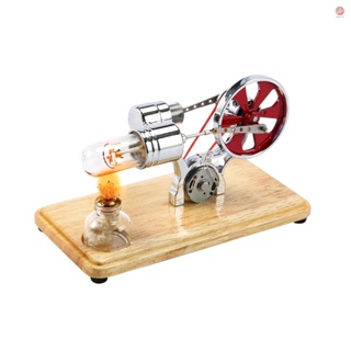 Mini Hot Air Stirling Engine Motor Model Colorful LED Electricity Power Generator Educational Science Kit for Children