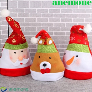 Anemone หมวกบีนนี่ ผ้ากํามะหยี่ขนนิ่ม ลายการ์ตูนกวาง คริสต์มาส ขนาดใหญ่ สําหรับผู้ชาย