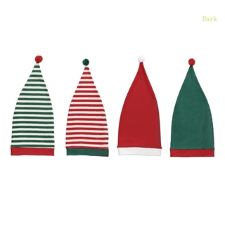 หมวกซานตาคลอส ลายทาง สีเข้ม เหมาะกับฤดูหนาว สําหรับเด็ก ใส่ไปปาร์ตี้คริสต์มาส