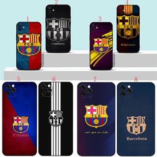 เคสโทรศัพท์มือถือนิ่ม ลายการ์ตูนโลโก้ Barcelona สีดํา สําหรับ iPhone 12 12 Pro Max 13 13 Pro Max 13 Mini H6