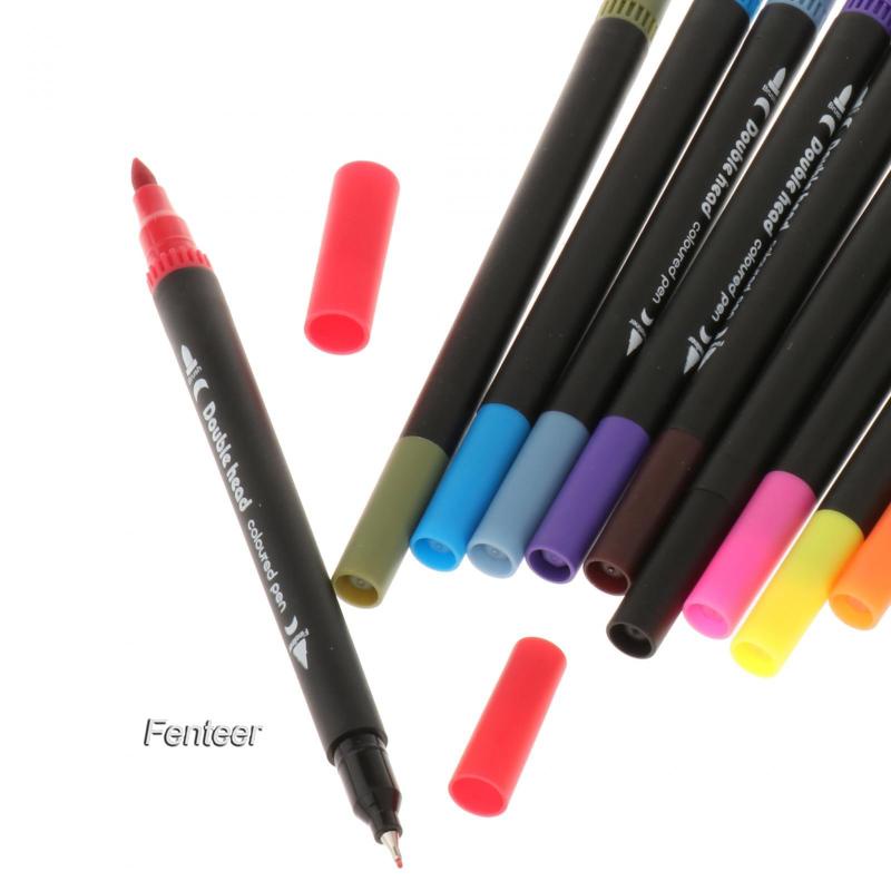 fenteer-ชุดปากกามาร์กเกอร์-แปรงอะคริลิค-ปลายคู่-ปากกามาร์กเกอร์สีน้ํา-หมึกน้ํา-ปากกามาร์กเกอร์สี-มืออาชีพ-เรียบลื่น-อุปกรณ์ปากกาสีอะคริลิค