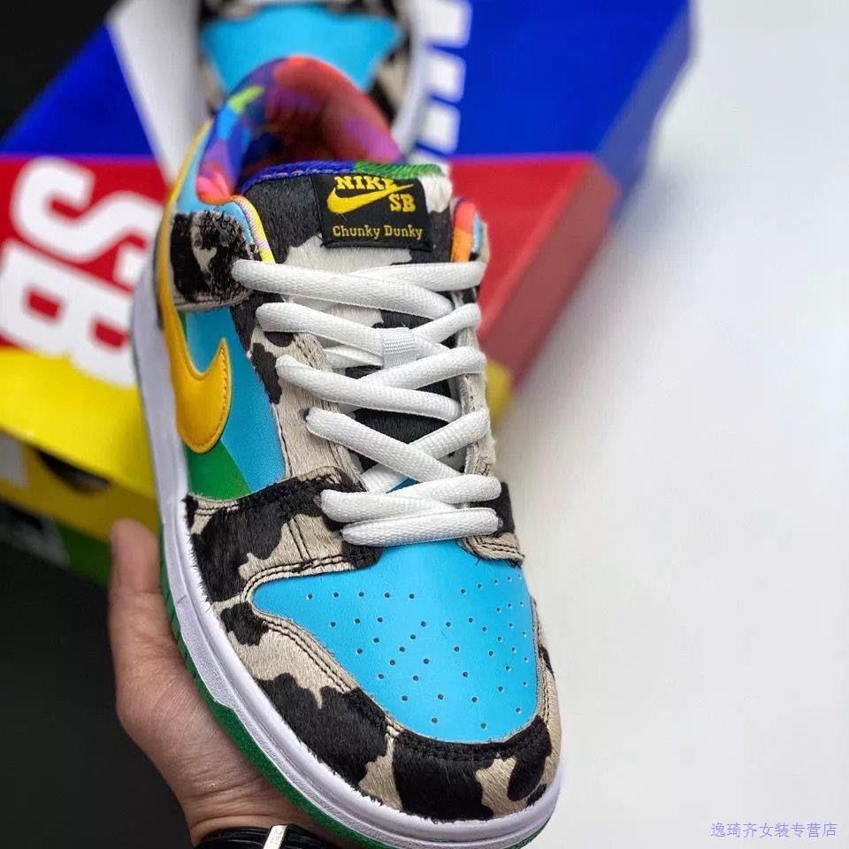 100 Nike SB Cow Ice Cream Dunk Ben Jerrys LowTopรองเท้าผ้าใบผู้ชาย