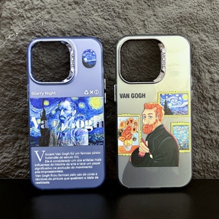 เคสโทรศัพท์มือถือ เนื้อแมตต์ ลาย Van Gogh สร้างสรรค์ สีเงิน สําหรับ iPhone 14 Pro Max 13 12 Pro Max 11